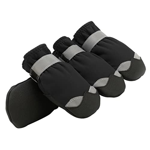 BUGUUYO 1 Satz Haustier wasserdichte Schuhe Anti-rutsch-socken Für Haustiere Hundestiefel Verstellbare Hundeschuhe Haustierstiefel Welpenschuhe Outdoor-Schuhe Für Hunde Nylon Black von BUGUUYO