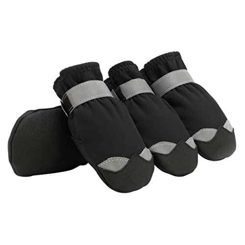 BUGUUYO 1 Satz Haustier wasserdichte Schuhe wasserdichte Hundestiefel Hund Anti-rutsch-Sohle Schneestiefel Für Welpen Welpenregen Rutschfester Pfotenschutz Laufschuhe Für Hunde Nylon Black von BUGUUYO