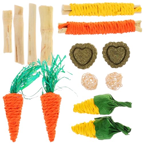 BUGUUYO 1 Satz Kaninchen Hamster hamsterspielzeug Rabbit Toys Kaninchen-Kaukugeln Hundespielzeug Hase zahnspielzeug für Kaninchen Kauspielzeug für Haustierzähne hölzern von BUGUUYO