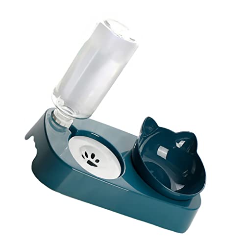 BUGUUYO Katzenfutternapf Set Mit Automatischem Wasserspender rutschfeste Spülmaschinenfeste Fressnapf Für Katzen Und Kätzchen Ergonomisches Design Kleine Größe Blauer von BUGUUYO