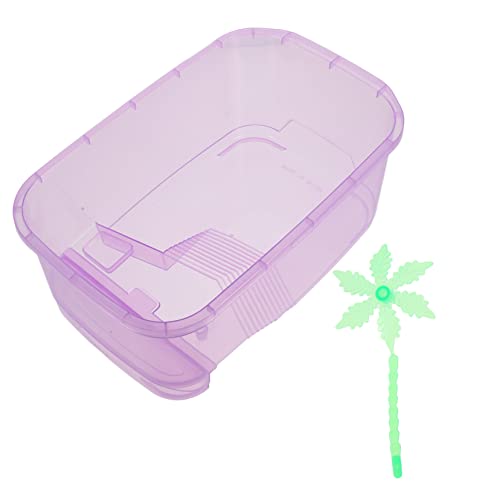 BUGUUYO 1 Set-Box Schildkrötenbecken Klarer Behälter Reptil Kleiner Schlangenzuchtbehälter Frosch-Panzer Schildkrötenzuchtfall Frosch Terrarium Eidechsenbecken Reptichip Violett Plastik von BUGUUYO