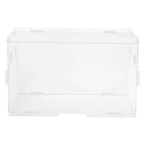 BUGUUYO 25x15x15 Größe Reptil Fütterung Container Tragbare Acryl Box Einfach zu Montieren Warten von BUGUUYO