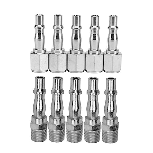 BUGUUYO 10 Pneumatische Gerade Anschlüsse Stoßverbinder Pneumatische Armaturen Luftschlauchanschlüsse Gerade Stecker Einstecken Pneumatischer Gerader Reduzierer Silver von BUGUUYO