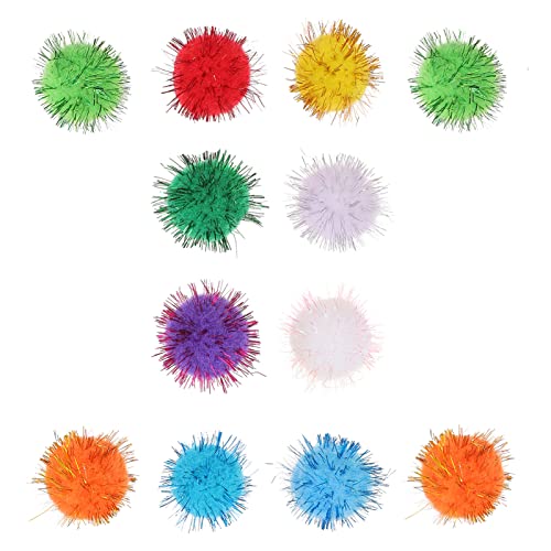 BUGUUYO 100 Stück Spielzeugbälle 3 cm glänzende Bälle für Katzen interaktives Spielzeug Kätzchen Kratzspielzeug Bunte Indoor-Haustier-Jagdbälle von BUGUUYO