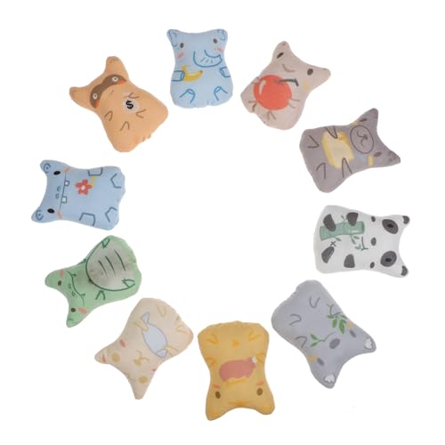 BUGUUYO 10St Katze Plüschtier Katzenzauberstab Katzenminze Katzenrätsel Katzentasche Kitten chatot Plush cat mat Kätzchen neckendes Beiß für Haustier von BUGUUYO