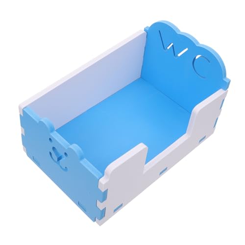 BUGUUYO 1Stk Hamster Toilette Mülleimer Kleine Rattentoilette meerschweinchen badesand Hamsterbad Hamster klo Small pet Toilet Toilettenbecken für kleine Haustiere Kleintierbedarf PVC Blue von BUGUUYO