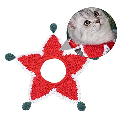 BUGUUYO 1stück Katzenkragen Für Weihnachten Verstellbares Waschbares Mit Glocken Rotes Design Für Niedlichem Sternenmotiv Und Fünf Wollbällen BUGUUYO 1stück Katzenkragen Für Weihnachten Verstellbares Waschbares Mit Glocken Rotes Design Für Niedlichem Sternenmotiv Und Fünf Wollbällen von BUGUUYO