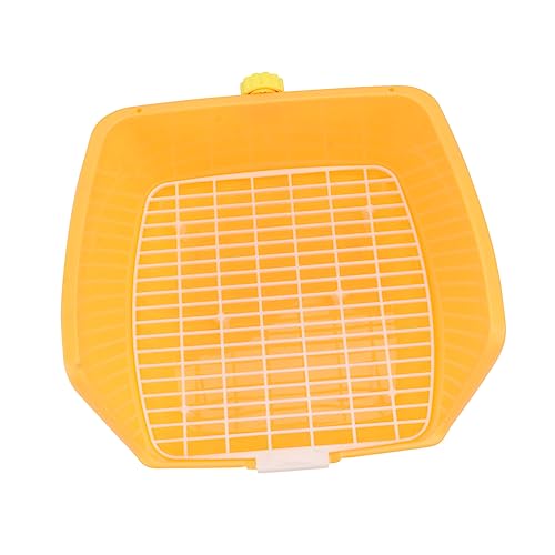 BUGUUYO 1Stk Kaninchentoilette Badezimmer Hundewindeln Hund Gras Pad Töpfchen Zug Kaninchen Heu kaninchenklo Hasen klo pet pinkelbecken Kaninchenkäfig Becken Plastik Yellow von BUGUUYO