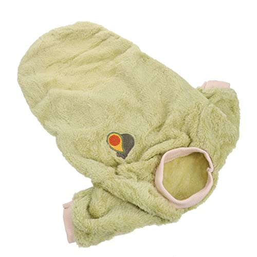 BUGUUYO 1Stk Kleidung für Haustiere Hundespielzeug kleines hundezubehör Vlies Trockenhandtuch für Hunde tierkostüme pet Supplies Hund Warmer Mantel Wintermantel für Welpen Polyester Green von BUGUUYO