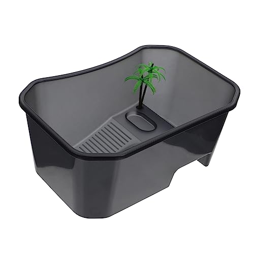 BUGUUYO 1Stk Mini-Schildkrötenbecken Fall für Schildkröten Mini-Reptilien-Terrarium Zubehör für Reptilien reptichip Mini-Schildkröten-Fall Haustierbehälter für Reptilien Plastik Black von BUGUUYO