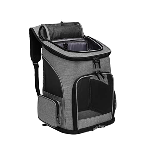 BUGUUYO 1Stk Rucksack für Haustiere pet Backpack Rucksack für Hunde rucksäcke für Hunde hunderucksäcke Kleiner Hunderucksack Rucksackträger für Tiere Katzentasche Hunde Rucksack Grey von BUGUUYO