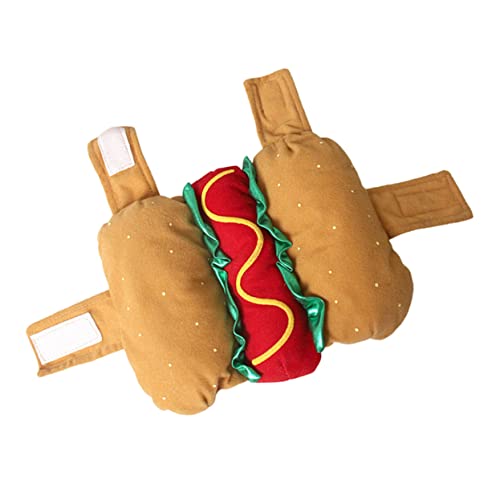 BUGUUYO 1Stk Verwandlungskostüm für Haustiere Hot Dog Kostüm Hund groß kleine hundekostüme Dog Costume hundekostüme für Hunde weihnachtsdeko Kleidung für Haustierrollenspiele Polyester von BUGUUYO