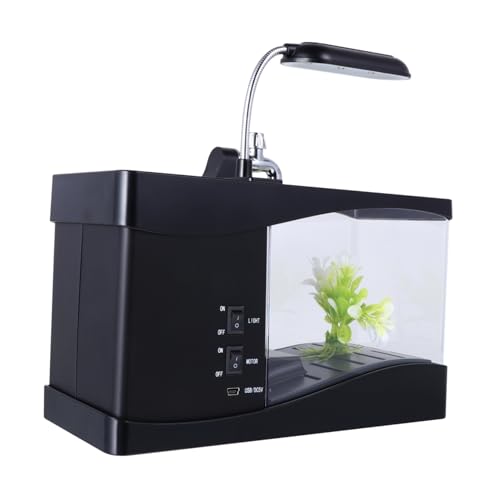 BUGUUYO 1stk Desktop-Aquarium-stifthalter-Uhr Schwimmbad Für Fisch Vakuum Aquascaping Schüssel Led USB-wecker Wecker Zu Hause Desktop-schmuck Elektronisches Bauteil Black von BUGUUYO