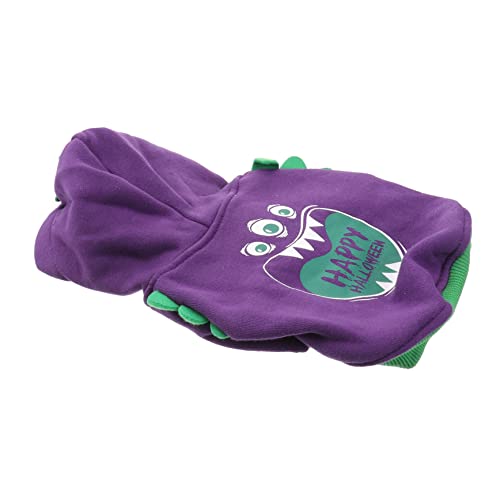 BUGUUYO 1stk Halloween-haustierkleidung Hund-Halloween-Pullover Kleiner Hunde-Hoodie Hunde Herbst- Und Winterkleidung Hund Katze Lustiger Mantel Haustieranzug Basic Polyester Violett von BUGUUYO