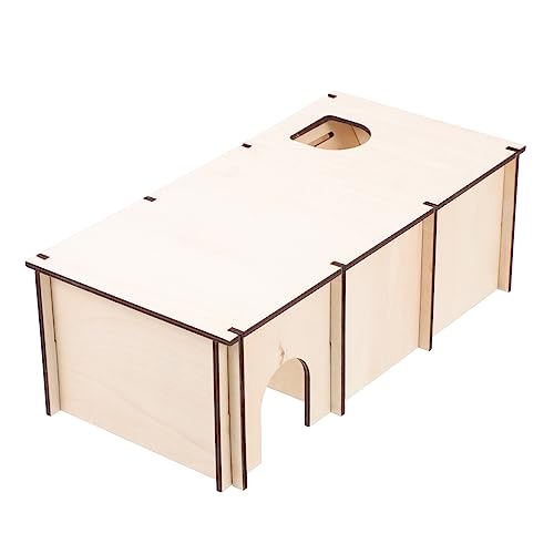 BUGUUYO 30x15x10 Holz Multi-Schlafzimmer Hamster Dekorative Haustier Nest Versteck von BUGUUYO