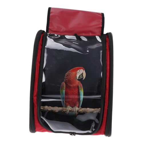 BUGUUYO Haustier-transportbox Aus Segeltuch Vogel-Rucksack Papageien-Tasche Griff Tragbar Atmungsaktiv Dunkelrot Für Reisen Im Freien Camping von BUGUUYO