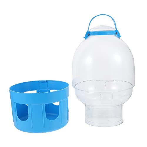 BUGUUYO 1stk Taubenkessel Wasserspender Für Vögel Futter- Und Tränke Für Küken Vogel Wasser Hängende Tränke Für Hühner Wasserkühler Wasserspender Für Hühner Tierfutter Wachtel PVC Blue von BUGUUYO