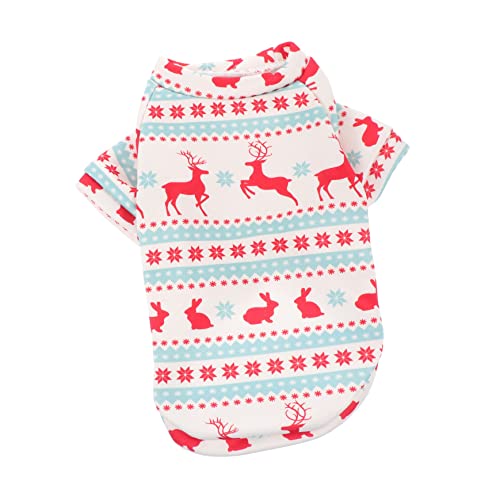 BUGUUYO 1stk Weihnachtskleidung Für Hunde Welpe Poncho Mit Kapuze Hundebekleidung Für Kleine Hunde ädchen Weihnachtskostü Für Hund Weihnachtlicher Hundepyjama Weiß Polyester-vlies von BUGUUYO