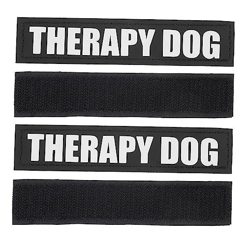 BUGUUYO 2 Paar Geschirr mit Haustier Hundegeschirr Patches Cami-Aufhänger Reflektor Hundezucht therapiehund Patches für Hundegeschirre Patches für Haustierwesten Pu Black von BUGUUYO