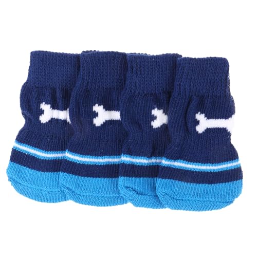 BUGUUYO 2 Paar Haustier Socken Weihnachtskleidung Für Haustiere Extra Kleine Hundesocken Austauschbare Hundesocken Abriebfeste Hundesocken Atmungsaktive Socken Für Haustiere Baumwolle Navy von BUGUUYO