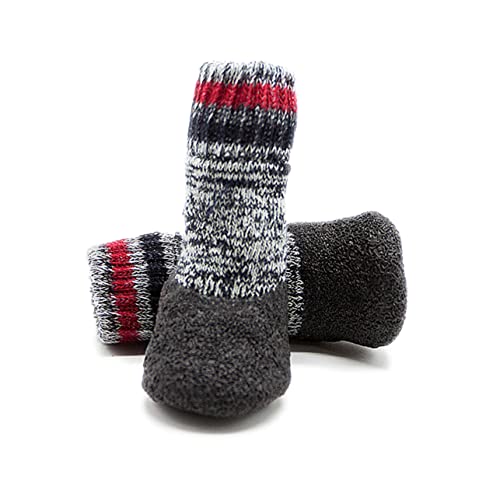 BUGUUYO 2 Paar Hundesocken Für Kleine Mittelgroße Hunde Chihuahua Haustier Winter Hundegriffsocken Klein rutschfeste Stiefeletten Für Hunde Sockenschuhe Für Hunde Wintersocken Verdicken von BUGUUYO