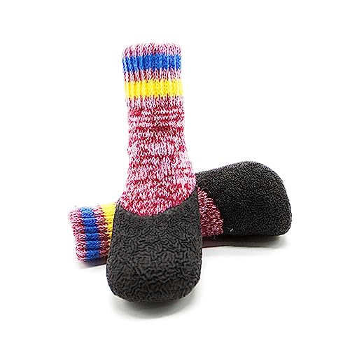 BUGUUYO 2 Paar Welpensocken Socken Für Booties Socken Für Katzen Hundesocken Für Kleine Mittelgroße Hunde Socken Mit Sohlen Anti-rutsch-socken Für Haustiere Der Hund Wintersocken von BUGUUYO