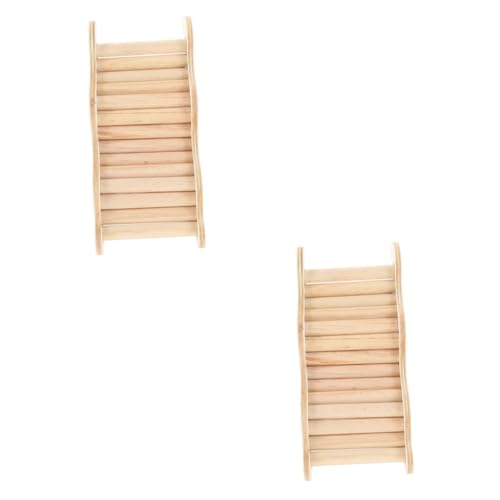 BUGUUYO 2 STK Hamsterleiter Brücke Für Hamster Hamster-hängebrücke Spielplatz Für Ratten DIY Hamsterkäfigleiter Kletterleiter Für Kleintiere Vögel Spielzeug Brückenhamster Hölzern von BUGUUYO