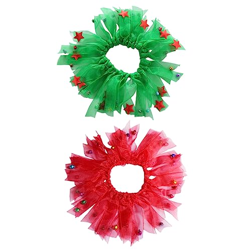 BUGUUYO 2 STK Weihnachtsschal Für Haustiere Kleine Hunde-Outfits Weihnachtshaustierfliege Dekorativ Lätzchen Mit Katzenkragen Aus Spitze Dealspet-zubehör Krawatte Kätzchen Polyester von BUGUUYO