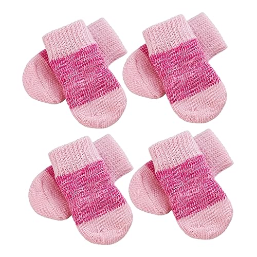 BUGUUYO 2 Sätze Haustier Socken Sockenschuhe rutschfeste Hundesocken Anti-rutsch-hundesocken Hundeschützer Socken Bequeme Haustiersocken Bequeme Hundesocken Polyester Rosa von BUGUUYO