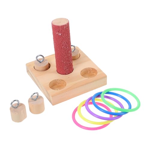 BUGUUYO 2 Sätze Papagei Lernspielzeug Vogel Auf Nahrungssuche Lernspielzeug Für Vögel Papageienbissspielzeug Vogelring Spielzeug Sittich-intelligenzspielzeug Papageienring Spielzeug Holz von BUGUUYO