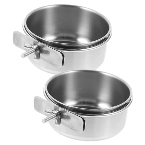 BUGUUYO Vogel Feeder Barsch Papagei Käfig Feeder 2Pcs Edelstahl Vogel Lebensmittel Container von BUGUUYO