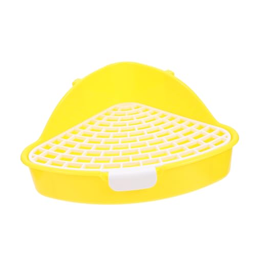 BUGUUYO 2Er-Box Kaninchentoilette Hamster klo kaninchenklo tierbett Spielzeughamster Kaninchen Ecktöpfchen Wurf Trainingsecke für Haustiere kleines pinkel Toilette Plastik Yellow von BUGUUYO