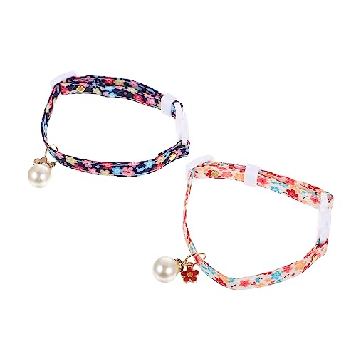 BUGUUYO 2St Blumenhalsband für Haustiere Katzenhalsband personalisiert dekoratives Welpenhalsband hundekragen Halsband Hunde Dickes Haustierhalsband stylisches Welpenhalsband Polyester von BUGUUYO