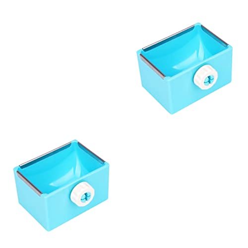 BUGUUYO 2St Futternapf für Haustiere Quadratische Haustiere Chinchilla-Haustiere quadratische Haustierschüssel Das Kaninchen Hundefutter pet Supplies pet Food Container Haustiernapf Blue von BUGUUYO