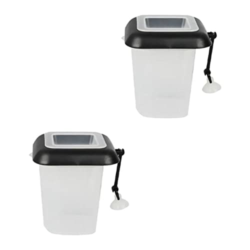 BUGUUYO 2St Futterspender für Aquarien Fischglas für Aquarien Mehlwürmer Automatic Fish Feeder Fischfutterautomatik Werkzeug Fischfütterungsbecher Behälter für Fischfutter Plastik Black von BUGUUYO