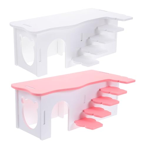 BUGUUYO Hamster Shelter Spielzeug 2PCS Guinea Pig Bett Hideout Leiter PVC Material Sicher Nest von BUGUUYO