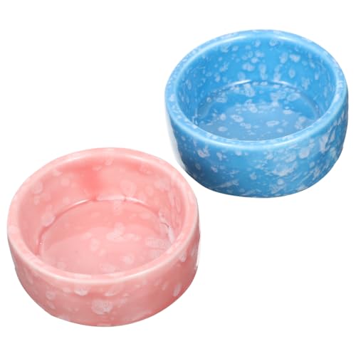 BUGUUYO 2St Hamsterschale aus Keramik Fressnäpfe für Hamster Hamsterfutter reptichip Pet Water Bowl Hamster trinkflasche schleichtiere Futternapf für Ratten Kleiner Hühnchen-Speiseteller von BUGUUYO