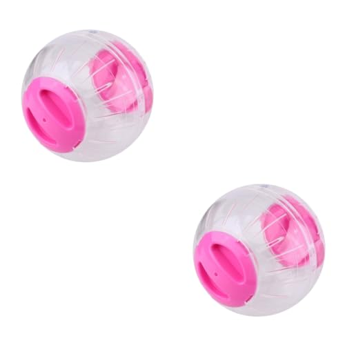 BUGUUYO 2St Hamsterspielzeug Hamster läuft Mini-Hasen Spielzeug für Haustiere Kaninchen Übung Miniatur Rad Hamster Spielzeug hamsterball Hamster-Übungsspielzeug Hamster-Gymnastikball Rosa von BUGUUYO