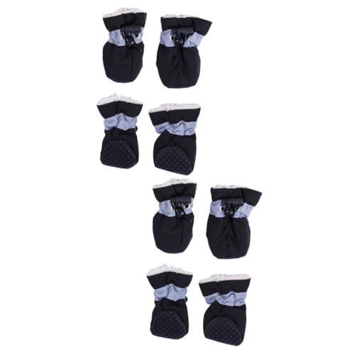 BUGUUYO 2St Hunde Stiefel hundeschuhe Hunde Schuhe Dog Shoes Welpensocken Winterschuhe für Hunde Regenstiefel für Hunde Welpenschuhe Hundepfotenärmel warme Haustierschuhe Black von BUGUUYO