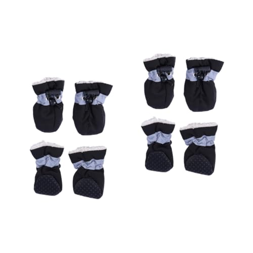 BUGUUYO 2St Hunde Stiefel hundeschuhe Hunde Schuhe Dog Shoes Winterschuhe für welpen Anti-Rutsch-Socken Regenstiefel für Hunde Hundegriff warme Haustierschuhe Winterschuhe für Hunde Black von BUGUUYO