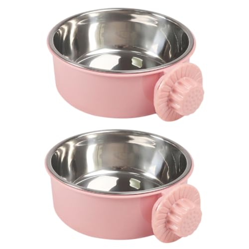 BUGUUYO 2St Hundefutter Katzenfutter PIPI-Pads für Hunde Wassernapf für Kaninchen Futterspender für Hunde pet Supplies pet Food Container Futternapf für Haustiere Futternapf für Hunde Rosa von BUGUUYO