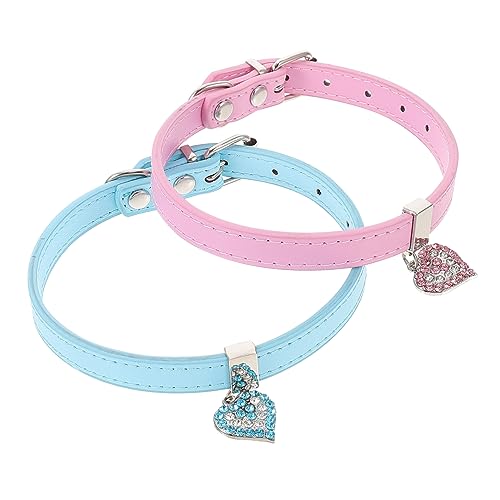 BUGUUYO 2St Hundehalsband Erkennungsmarken für Halsband Hundebandana Halskette mit Strasssteinen Welpen hundekragen hundehalstuch tägliches Hundedekor Haustierbedarf Rostfreier Stahl von BUGUUYO