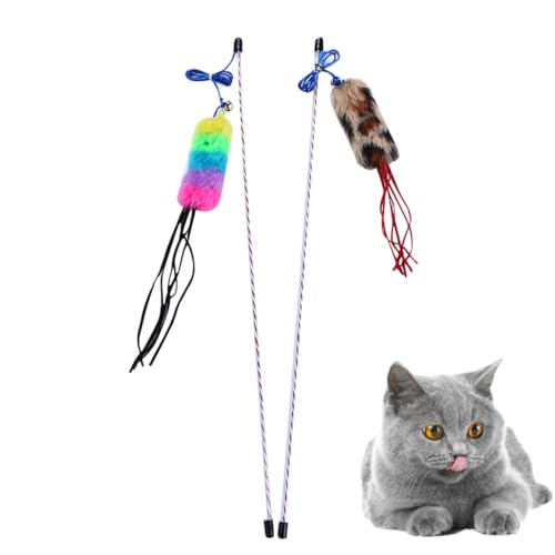 BUGUUYO 2St Katzenrutenspielzeug interaktives Katzen Trainingsspielzeug cat cat Toys Katzenspielzeug Zauberstab Katzen Zauberstab Katzen-Teaser von BUGUUYO