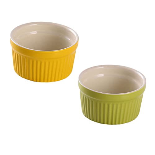 BUGUUYO 2St Keramik-Backförmchen Schüssel Auflaufförmchen aus Porzellan Brulee-Gerichte Auflaufschalen Schale aus Keramik snackschalen Snack Schalen Snack Bowl Dessertschale Keramikschale von BUGUUYO