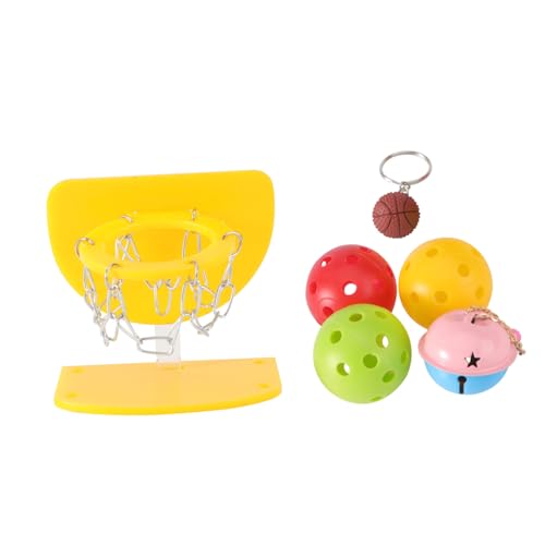 BUGUUYO 2St Papageienspielzeug Nymphensittich Spielzeug Kletterspielzeug für Papageien Vögel Spielzeug Bird Toys vogelzubehör Papageien-Basketballspielzeug Papagei Basketballkorb Yellow von BUGUUYO