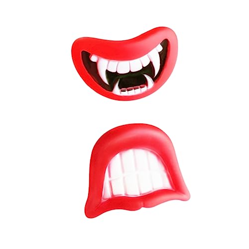 BUGUUYO Spielzeug 2St Spielzeuge Stimmzähne aus Silikon, Biss und rote Lippen Haustierzubehör Hündchen Kauspielzeug Für Welpen von BUGUUYO
