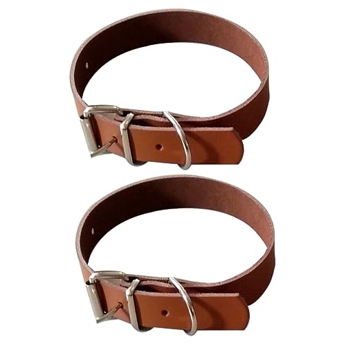 BUGUUYO 2St aus Rindsleder kleine und mittlere Hunde für Haustiere Welpen Kuhhalsbänder hundezubehör Dog Accessories Welpenhalsband Haustier Hundehalsband Brown von BUGUUYO