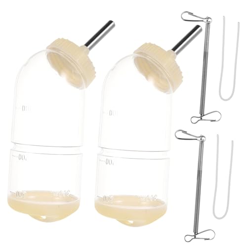 BUGUUYO 2St tropffrei Wasser Haustierbedarf Tränke Filter pet Water Bottle Doppelkugel Trinkspender Anti-Leck Trinkspender Hydrokrug Trinkhalme hängender Behälter hängende Flasche Plastik von BUGUUYO