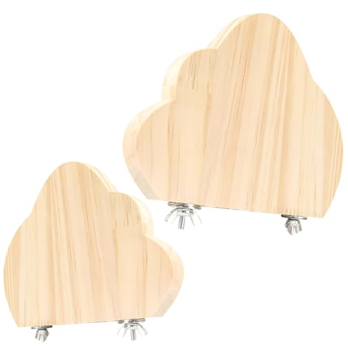 BUGUUYO 2pcs Pet Bird Barch Hamster Plattform Ständer Wolkenform Holz Sprungbrett Hamster Spielplatz von BUGUUYO