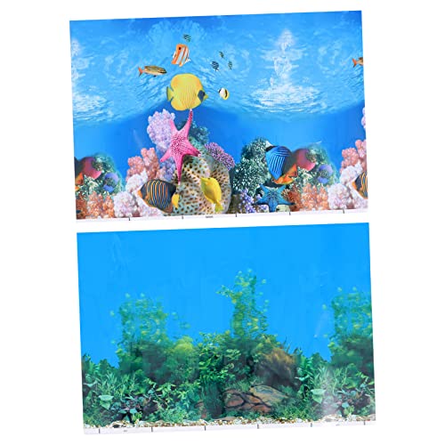 BUGUUYO 2st Aquarium Hintergrundpapier Stand Automatisch Bausatz Schwamm Wasser Kühler Randlos Aquariumdekoration Kanister Schwebend Halter Aquariumfilter Rohr Teich Filmpapier von BUGUUYO